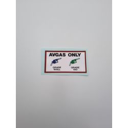 "Placard ""AVGAS ONLY"""