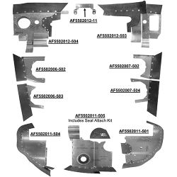 Engine Baffle Kit, Powder Coat, Black Seals