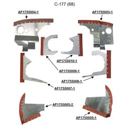Engine Baffle Kit, Powder Coat, Blue Seals