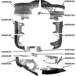 Engine Baffle Kit, Powder Coat, Blue Seals