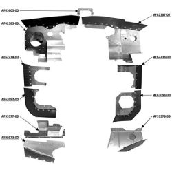 Engine Baffle Kit, Powder Coat, Black Seals